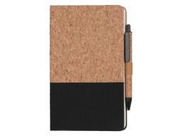 BORSA - eco-neutral A5 Cork Fabric Hard Cover Notebook and Pen Set - Black