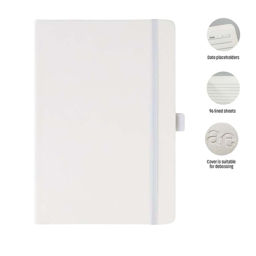 [NBGL 5237] JURSI - Giftology A5 PU Notebook with Pen Loop - White