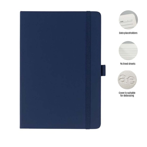 [NBGL 5238] JURSI - Giftology A5 PU Notebook with Pen Loop - Navy Blue