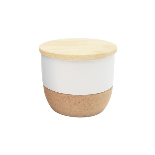[SCEN 9204] RAAHA - Arabic Oudh Scented Candle in Ceramic Holder with Bamboo Lid - White