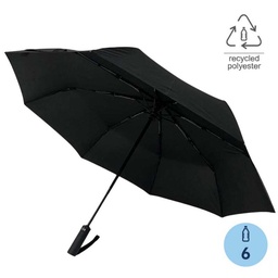 URBINO - Santhome RPET Auto-Open 23" Umbrella with SPF50 UV Protection - Black