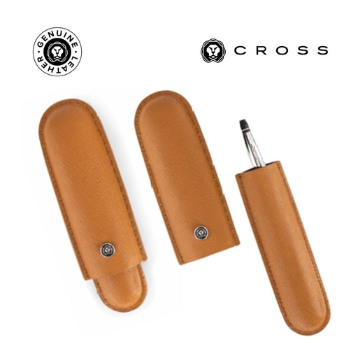 [LACR 2038] CROSS Leather Single Pen Case - Mocha