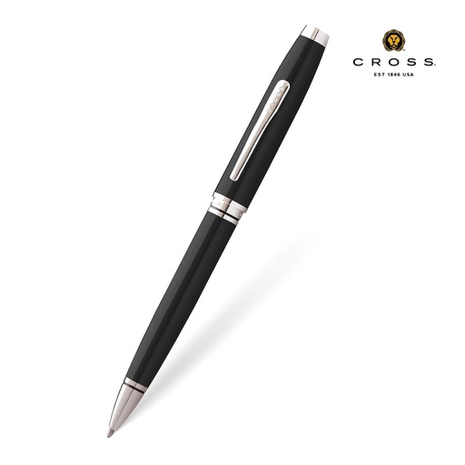 [WICR 5376] Cross Coventry Black Lacquer with Polished Chrome Appointments Ballpoint Pen (Blue Ink)