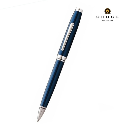 [WICR 5377] Cross Coventry Blue Lacquer with Polished Chrome Appointments Ballpoint Pen (Blue Ink)