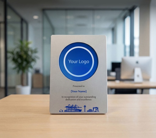 [SHC1101-2
 ] A metallic certificate with circle frame attached. ideal for awards, official recognition, and national occasions, with customization options available.