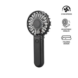 ROTO - Rechargeable Handheld Fan with Foldable Desk Stand - Black