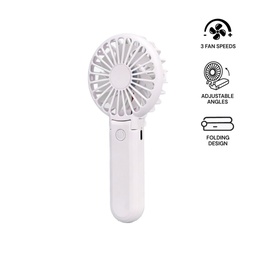 ROTO - Rechargeable Handheld Fan with Foldable Desk Stand - White