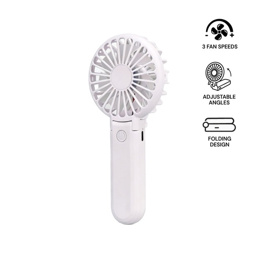 [WNFN 9231] ROTO - Rechargeable Handheld Fan with Foldable Desk Stand - White