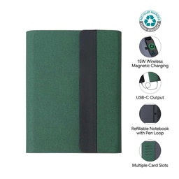 BERGMUND - Santhome 10000mAh Magnetic 15W Magsafe Wireless Power Bank Folder - Green