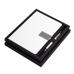 RIPPLE SET - Giftology Set of Notebook and Pen - White